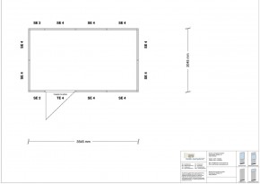 Hallenbüro 4-seitig 3,50 x 2,00 m 7 m² (HB4-3520)