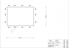 Hallenbüro 4-seitig 3,50 x 2,50 m 8,75 m² (HB4-3525)