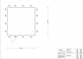 Hallenbüro 4-seitig 3,50 x 3,50 m 12,25 m² (HB4-3535)