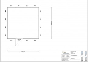 Hallenbüro 4-seitig 4,00 x 4,00 m 16 m² (HB4-4040)