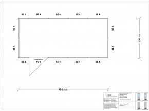 Hallenbüro 4-seitig 4,50 x 2,00 m 9 m² (HB4-4520)