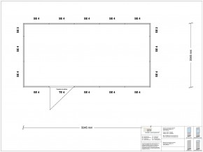 Hallenbüro 4-seitig 5,00 x 2,50 m 12,5 m² (HB4-5025)