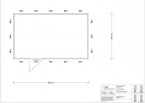 Hallenbüro 4-seitig 5,00 x 3,00 m 15 m² (HB4-5030)