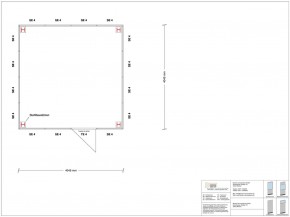 Hallenbüro als Doppelstock 4-seitig 4,00 x 4,00 m 16 m² (HD4-4040)