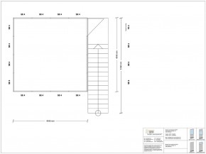 Hallenbüro als Doppelstock 4-seitig 4,00 x 4,00 m 16 m² (HD4-4040)