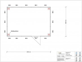 Hallenbüro als Doppelstock 4-seitig 4,50 x 3,00 m 13,5 m² (HD4-4530)