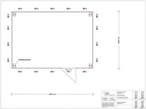 Hallenbüro als Doppelstock 4-seitig 5,00 x 3,50 m 17,5 m² (HD4-5035)