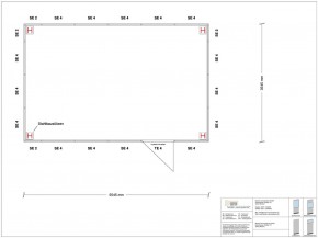 Hallenbüro als Doppelstock 4-seitig 5,50 x 3,50 m 19,25 m² (HD4-5535)