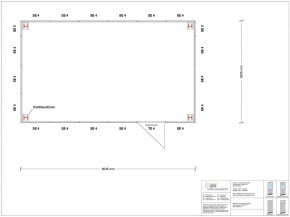 Hallenbüro als Doppelstock 4-seitig 6,00 x 3,50 m 21 m² (HD4-6035)