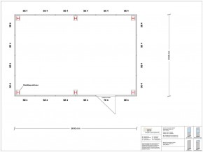 Hallenbüro als Doppelstock 4-seitig 6,00 x 4,00 m 24 m² (HD4-6040)