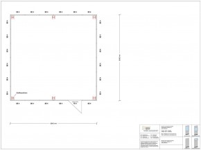 Hallenbüro als Doppelstock 4-seitig 6,00 x 6,00 m 36 m² (HD4-6060)