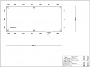 Hallenbüro als Doppelstock 4-seitig 6,50 x 3,00 m 19,5 m² (HD4-6530)