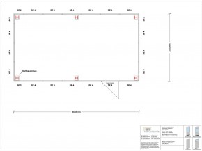 Hallenbüro als Doppelstock 4-seitig 6,50 x 3,50 m 22,75 m² (HD4-6535)