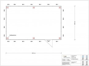 Hallenbüro als Doppelstock 4-seitig 6,50 x 4,00 m 26 m² (HD4-6540)