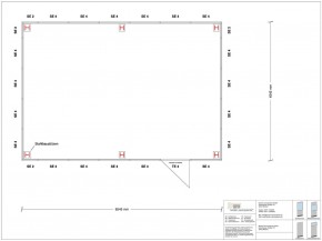 Hallenbüro als Doppelstock 4-seitig 6,50 x 4,50 m 29,25 m² (HD4-6545)