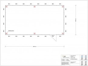 Hallenbüro als Doppelstock 4-seitig 8,00 x 4,00 m 32 m² (HD4-8040)