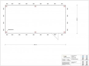 Hallenbüro als Doppelstock 4-seitig 8,50 x 4,00 m 34 m² (HD4-8540)