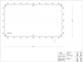 Hallenbüro als Doppelstock 4-seitig 9,00 x 5,00 m 45 m² (HD4-9050)