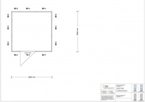 Mobiles Hallenbüro 4-seitig 2,50 x 2,50 m 6,25 m² (HM4-2525)