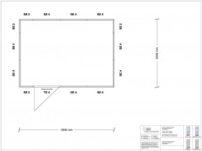 Mobiles Hallenbüro 4-seitig 3,50 x 2,50 m 8,75 m² (HM4-3525)